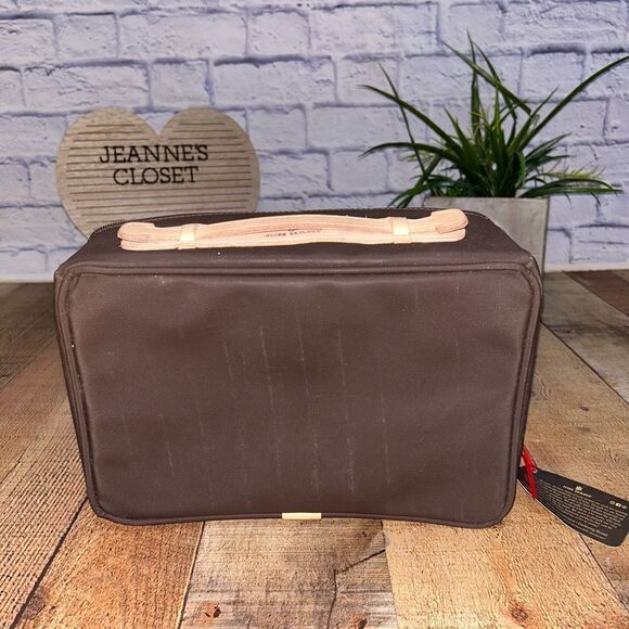 Jon Hart Espresso Coated Canvas Travel Kit - Picture 2 of 14